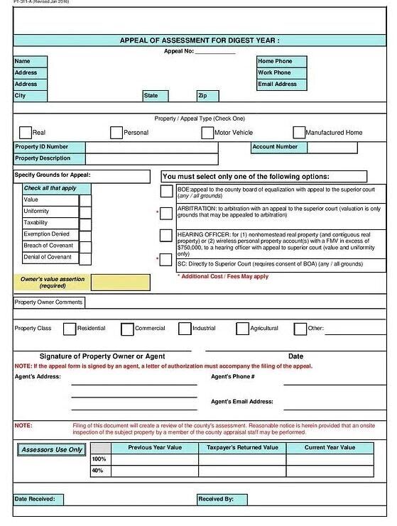 texas property tax protest tax appeal letter oconnor